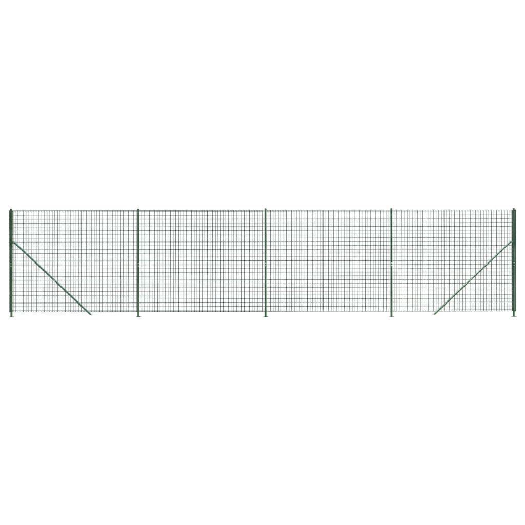 Wire Mesh Fence with Flange Green 1.8x10 m