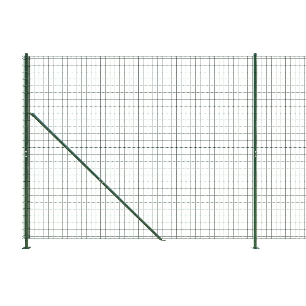 Wire Mesh Fence with Flange Green 2.2x10 m