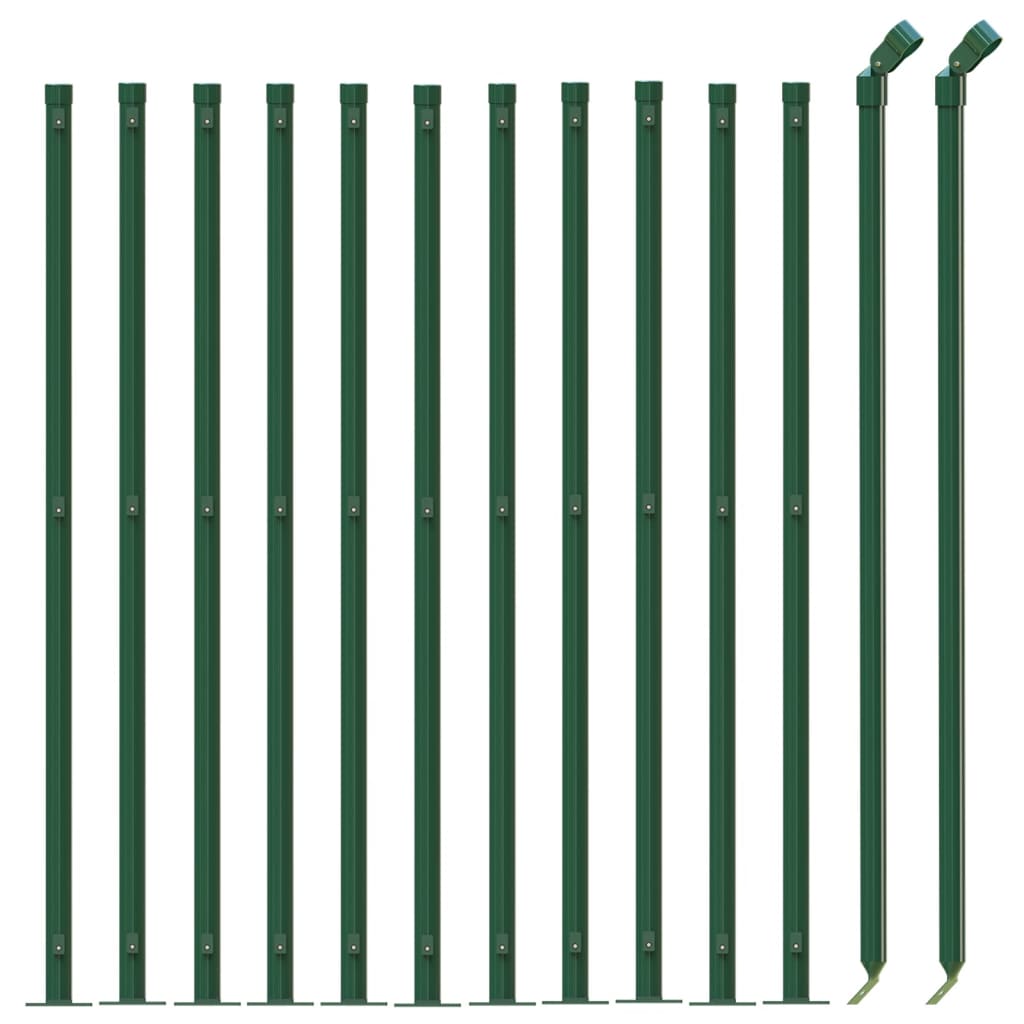 Wire Mesh Fence with Flange Green 0.8x25 m