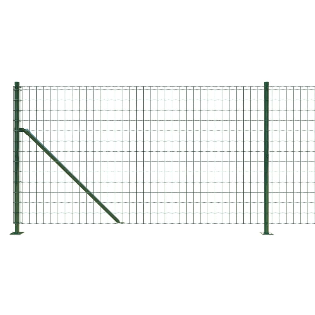 Wire Mesh Fence with Flange Green 0.8x25 m