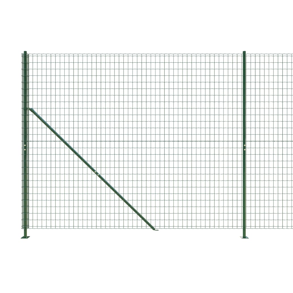 Wire Mesh Fence with Flange Green 1.4x25 m