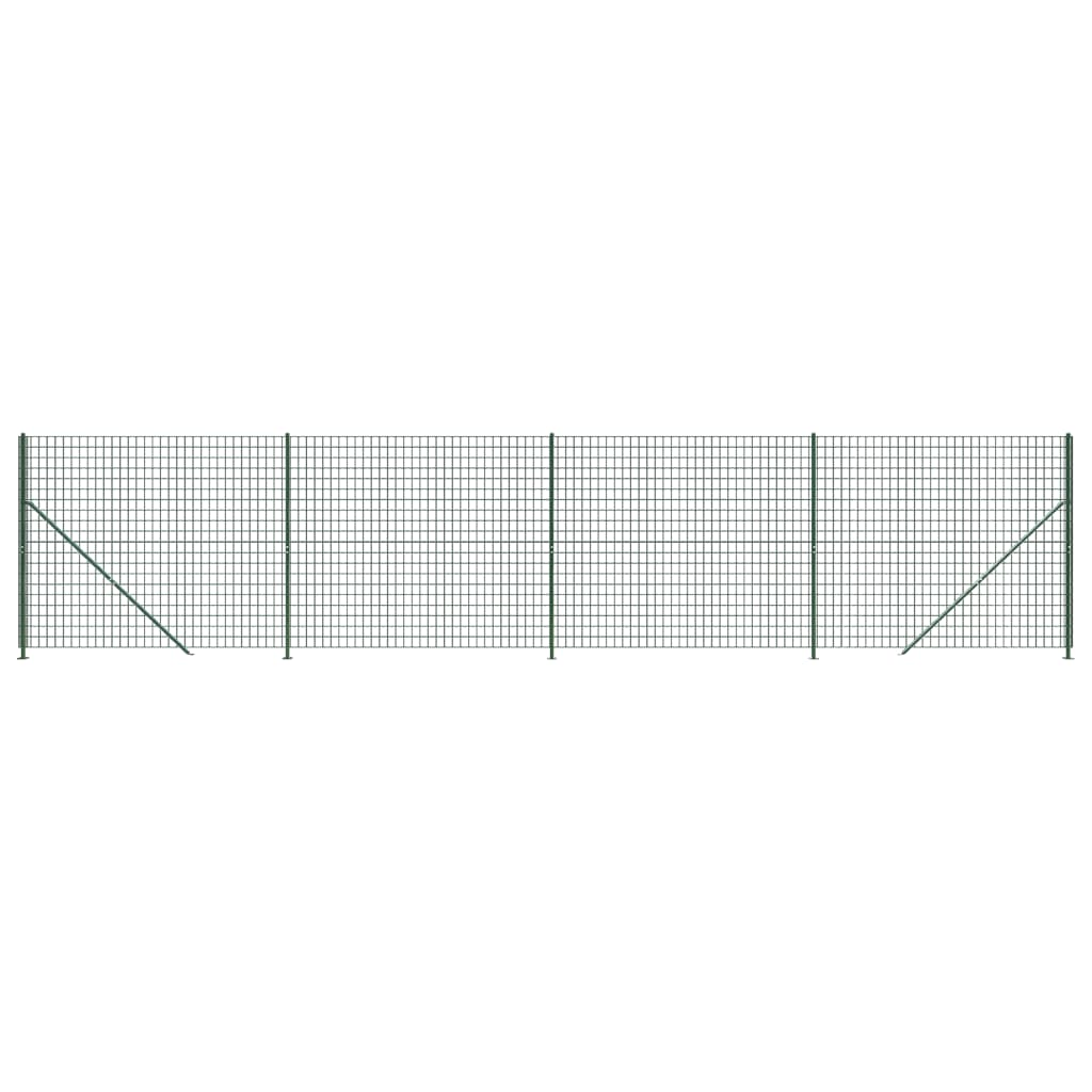 Wire Mesh Fence with Flange Green 1.6x10 m