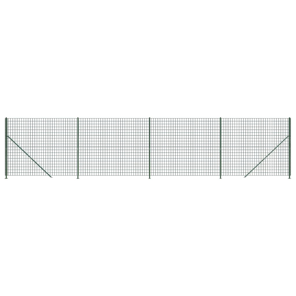 Wire Mesh Fence with Flange Green 2.2x10 m