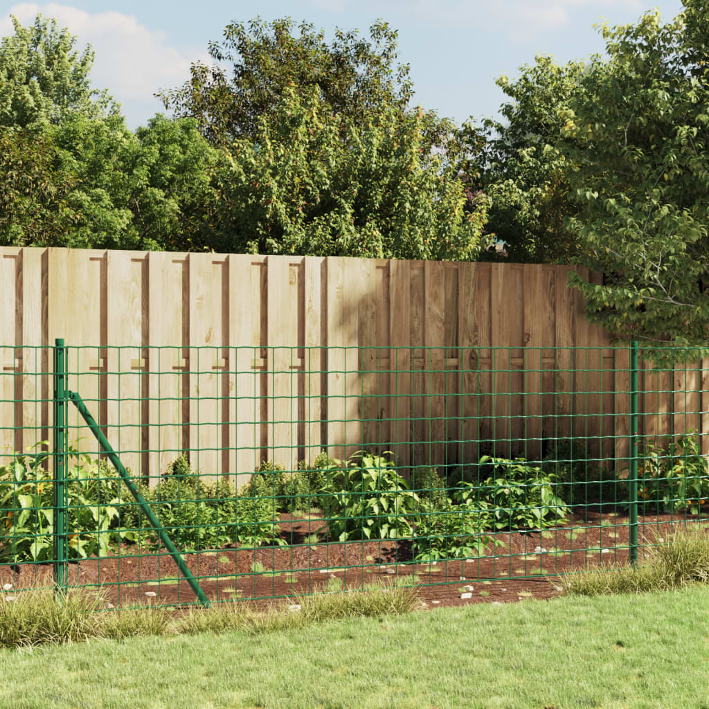 Wire Mesh Fence with Flange Green 1x25 m