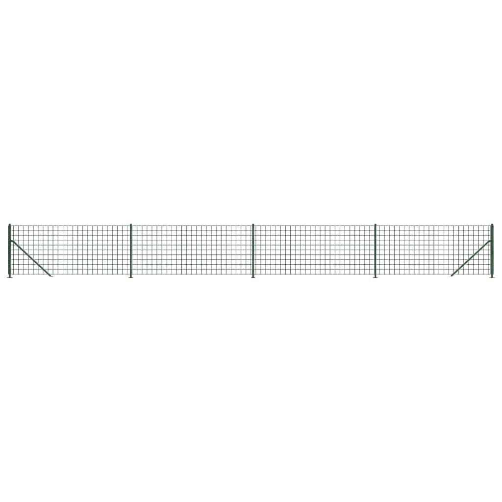 Wire Mesh Fence with Flange Green 1.1x10 m