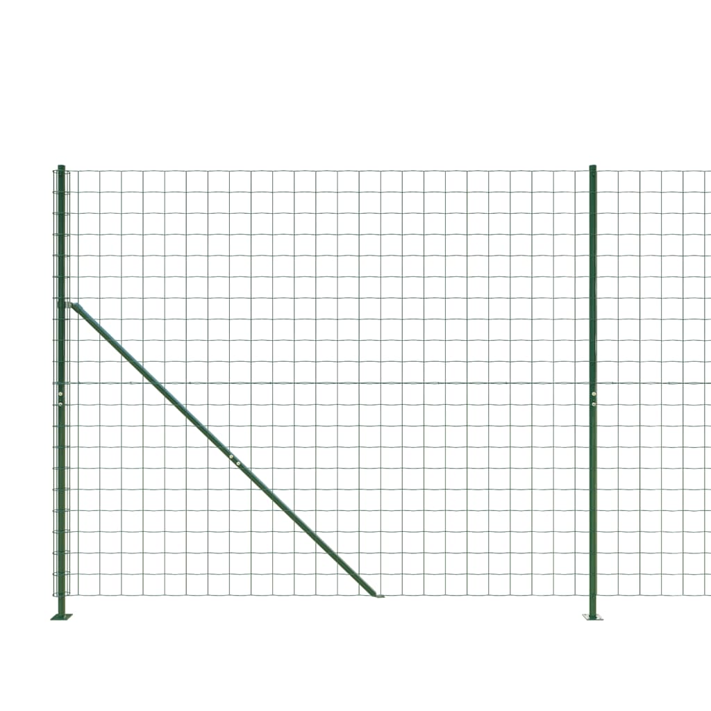 Wire Mesh Fence with Flange Green 1.8x25 m