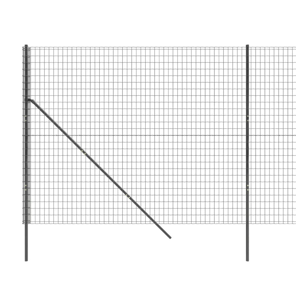 Wire Mesh Fence Anthracite 1.6x10 m Galvanised Steel