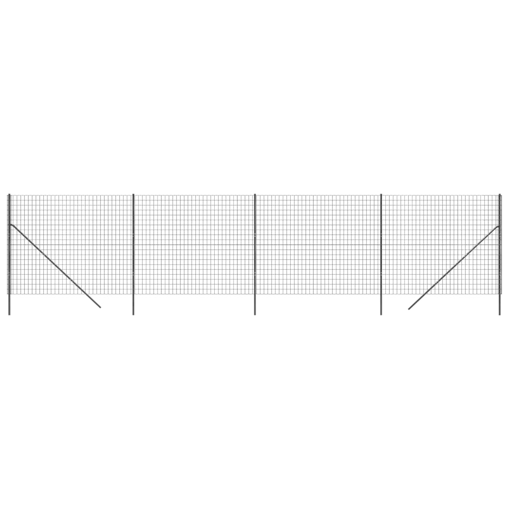 Wire Mesh Fence Anthracite 1.6x10 m Galvanised Steel