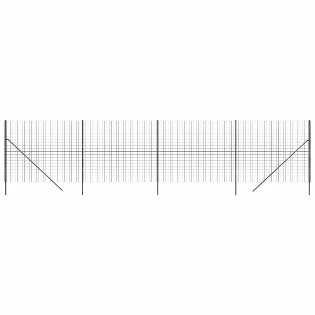 Wire Mesh Fence Anthracite 2x10 m Galvanised Steel