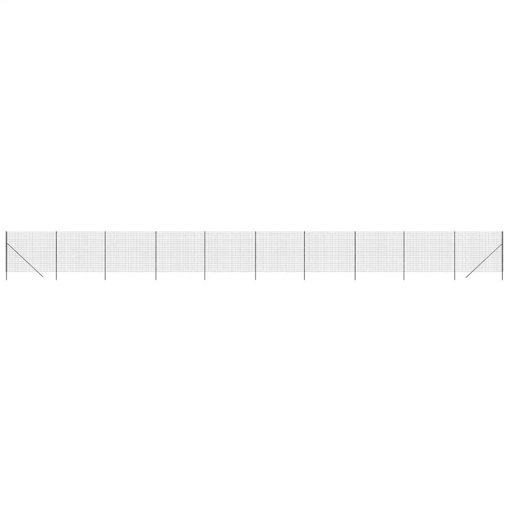 Wire Mesh Fence Anthracite 2x25 m Galvanised Steel