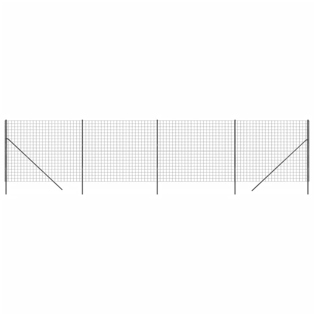 Wire Mesh Fence Anthracite 1.6x10 m Galvanised Steel