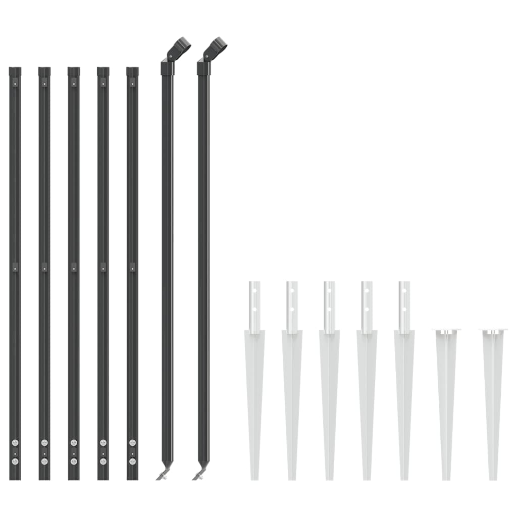 Wire Mesh Fence with Spike Anchors Anthracite 1.1x10 m