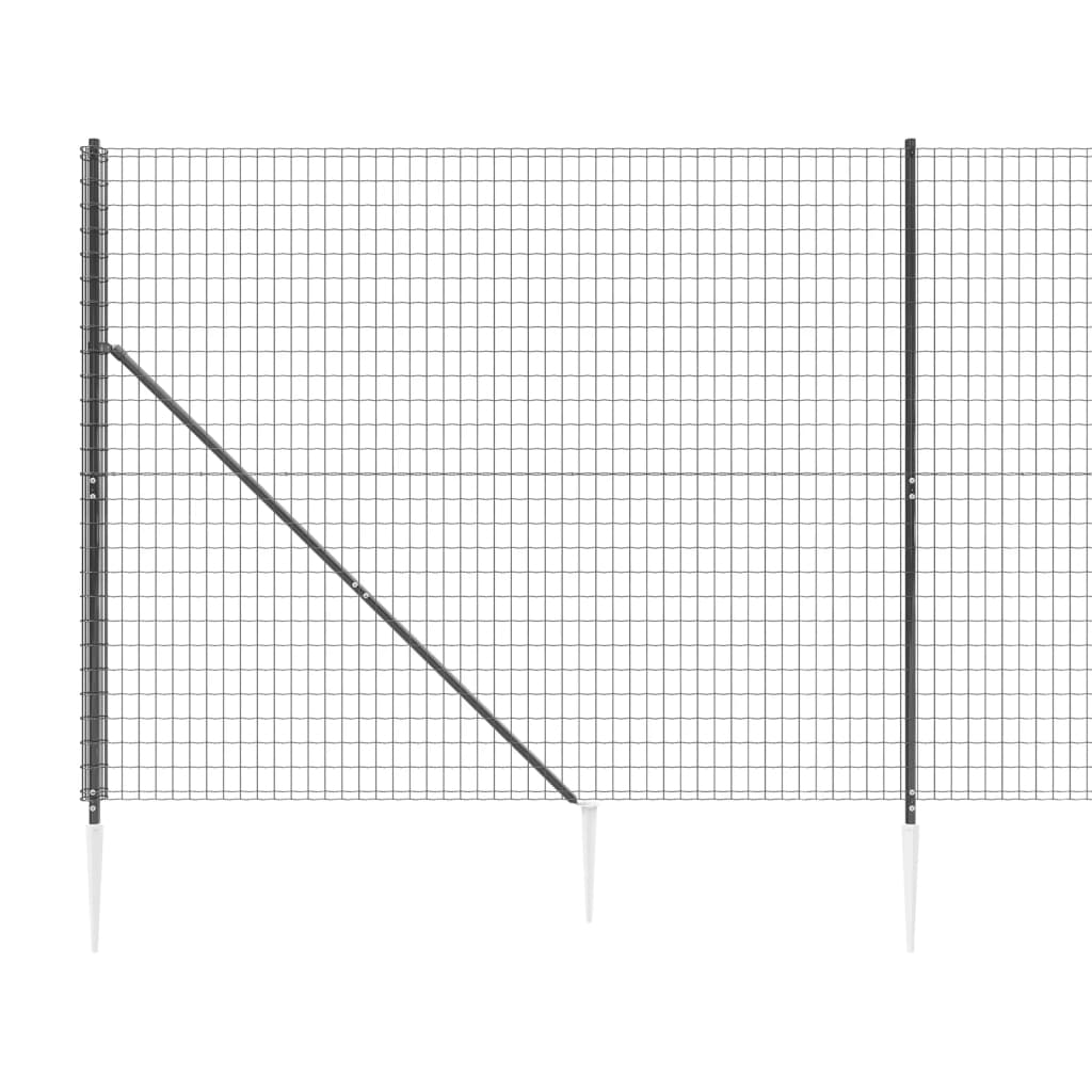 Wire Mesh Fence with Spike Anchors Anthracite 1.4x10 m