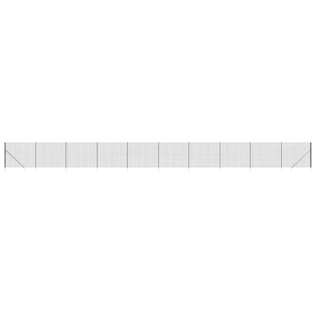 Wire Mesh Fence with Spike Anchors Anthracite 2.2x25 m