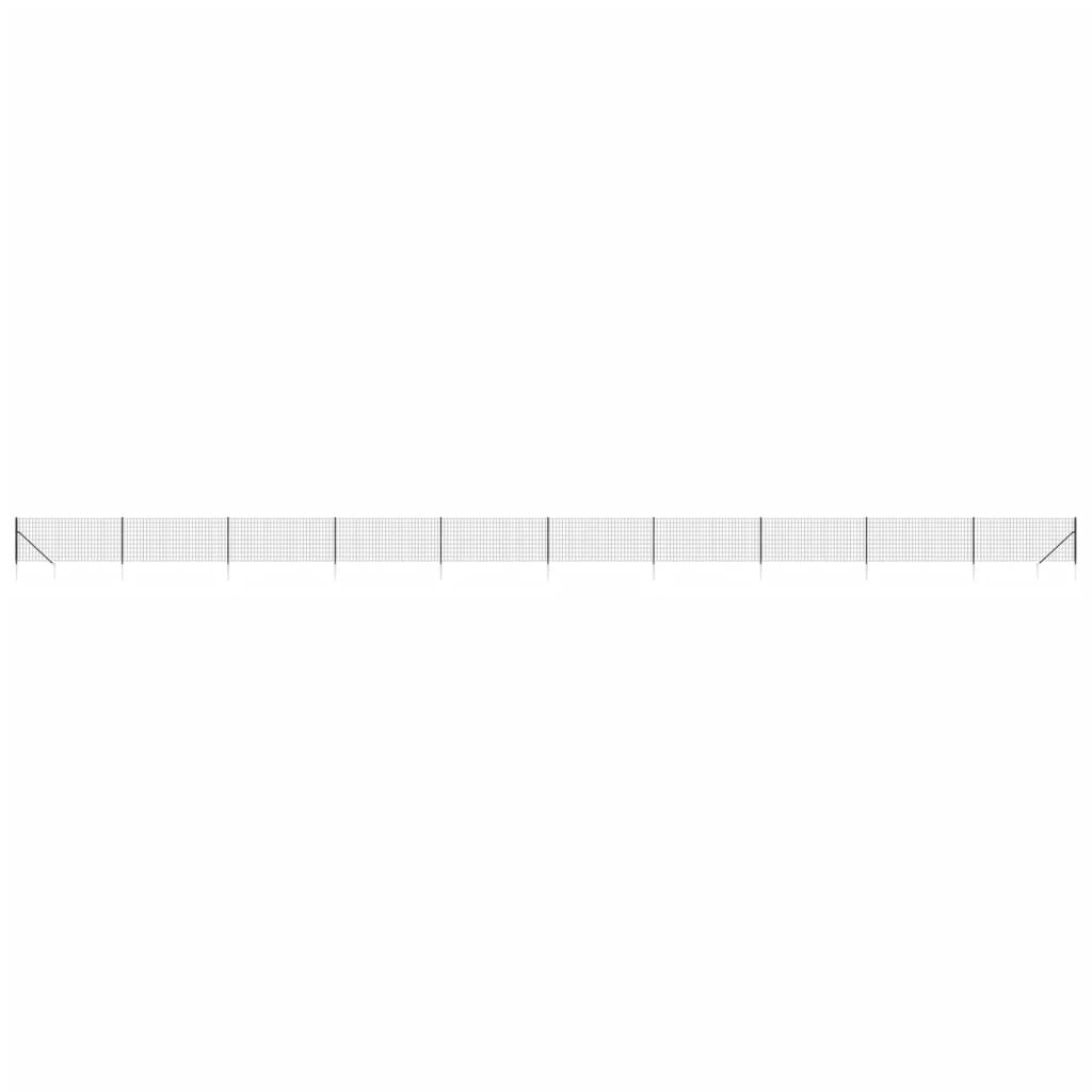 Wire Mesh Fence with Spike Anchors Anthracite 1.1x25 m