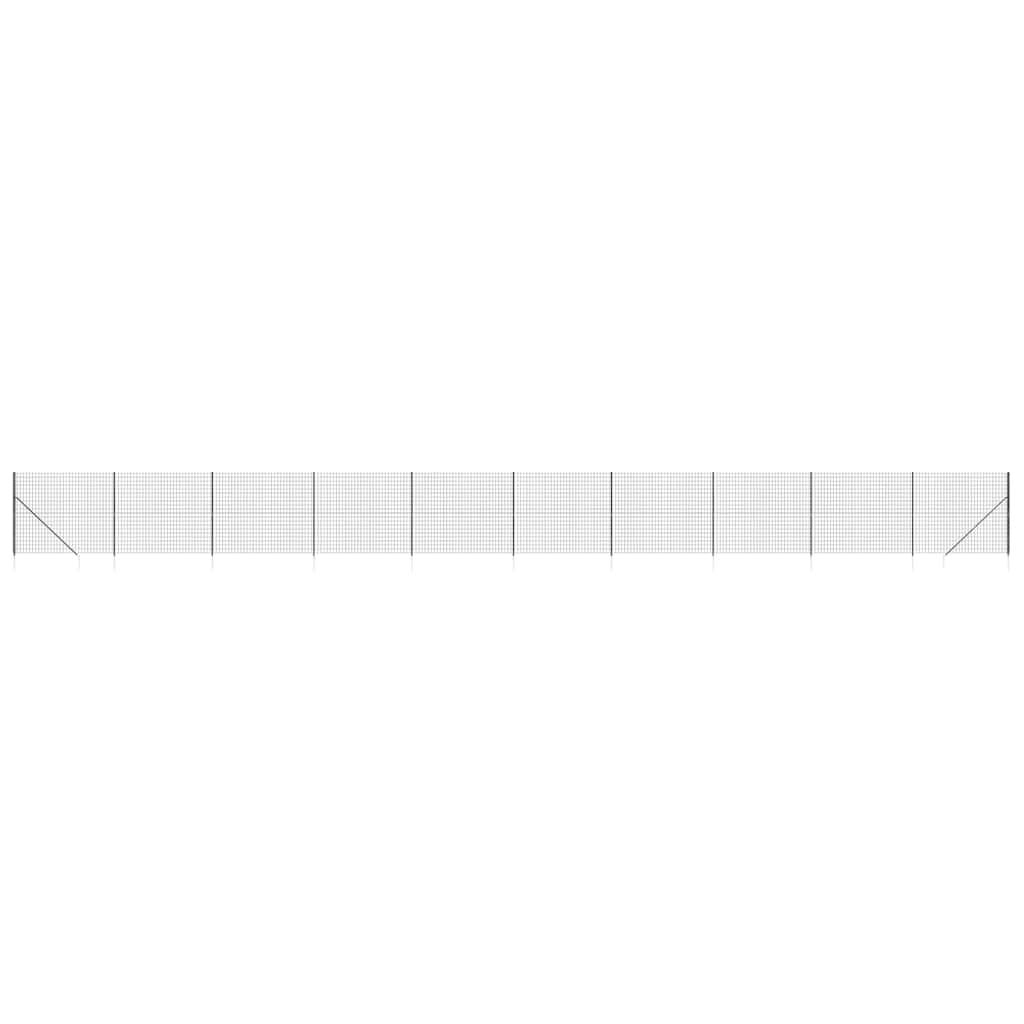 Wire Mesh Fence with Spike Anchors Anthracite 1.4x25 m