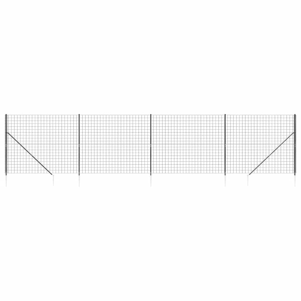 Wire Mesh Fence with Spike Anchors Anthracite 2.2x10 m