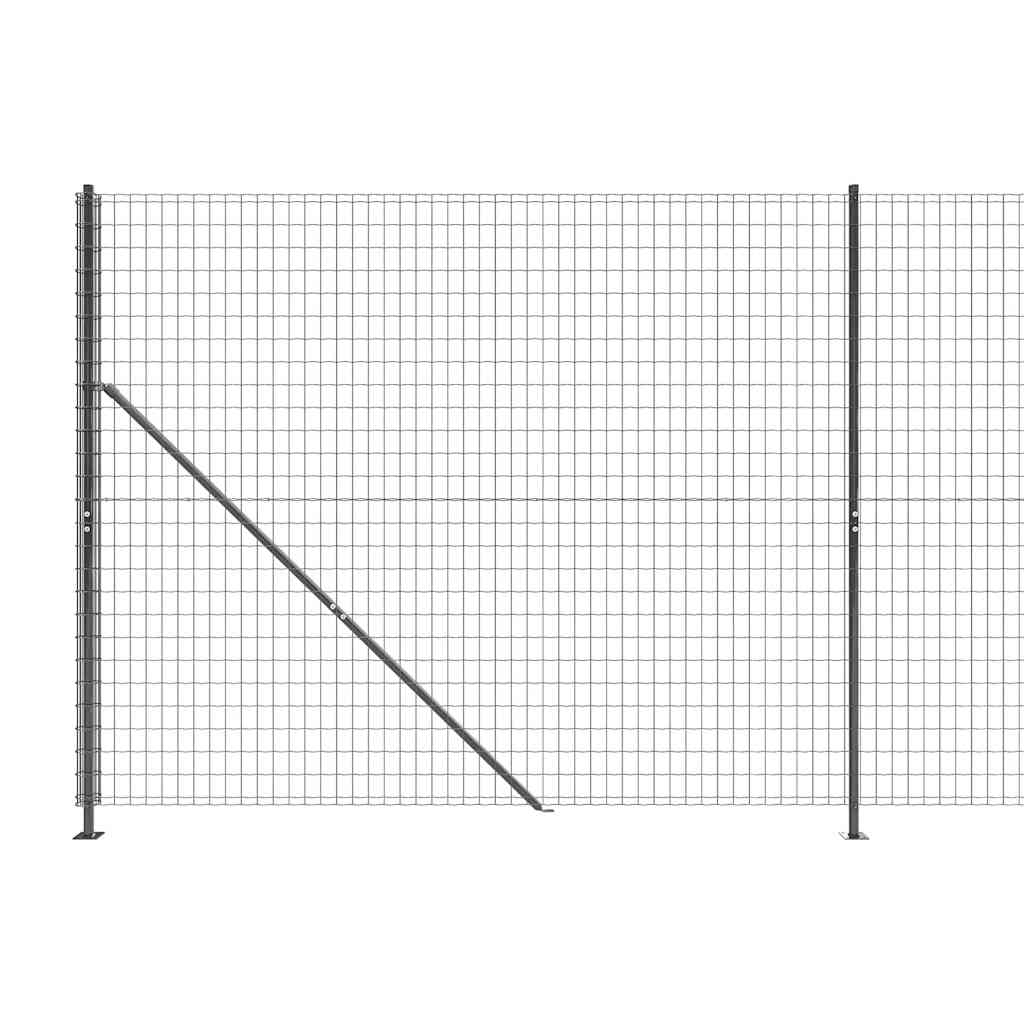 Wire Mesh Fence with Flange Anthracite 1.4x10 m