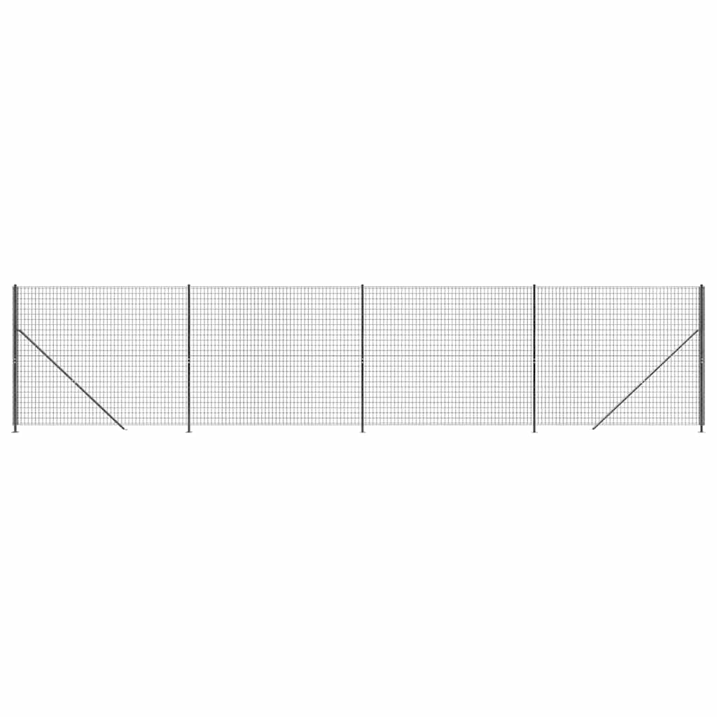 Wire Mesh Fence with Flange Anthracite 1.6x10 m
