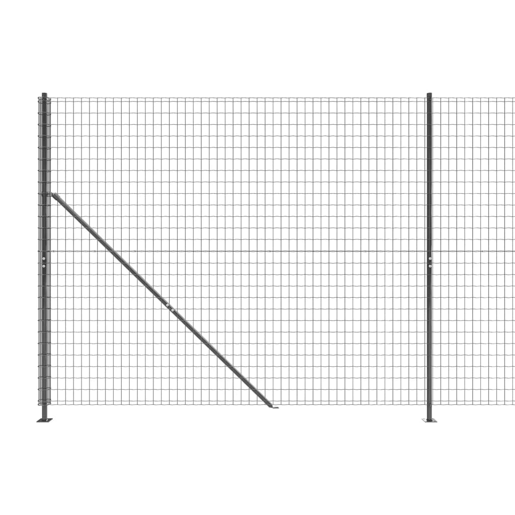 vidaXL Wire Mesh Fence with Flange Anthracite 1.4x25 m