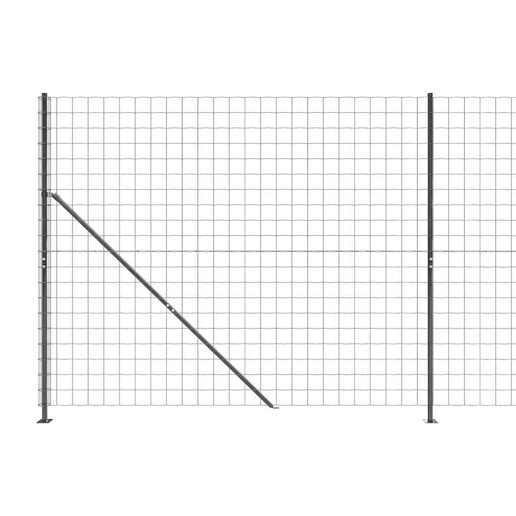 Wire Mesh Fence with Flange Anthracite 1.4x10 m