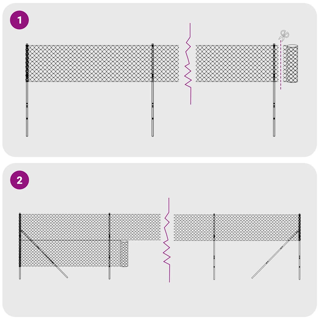 Wire Mesh Fence with Flange Anthracite 1.4x10 m
