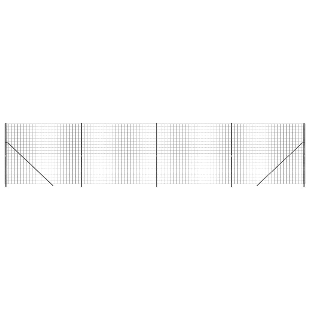 vidaXL Wire Mesh Fence with Flange Anthracite 2x10 m