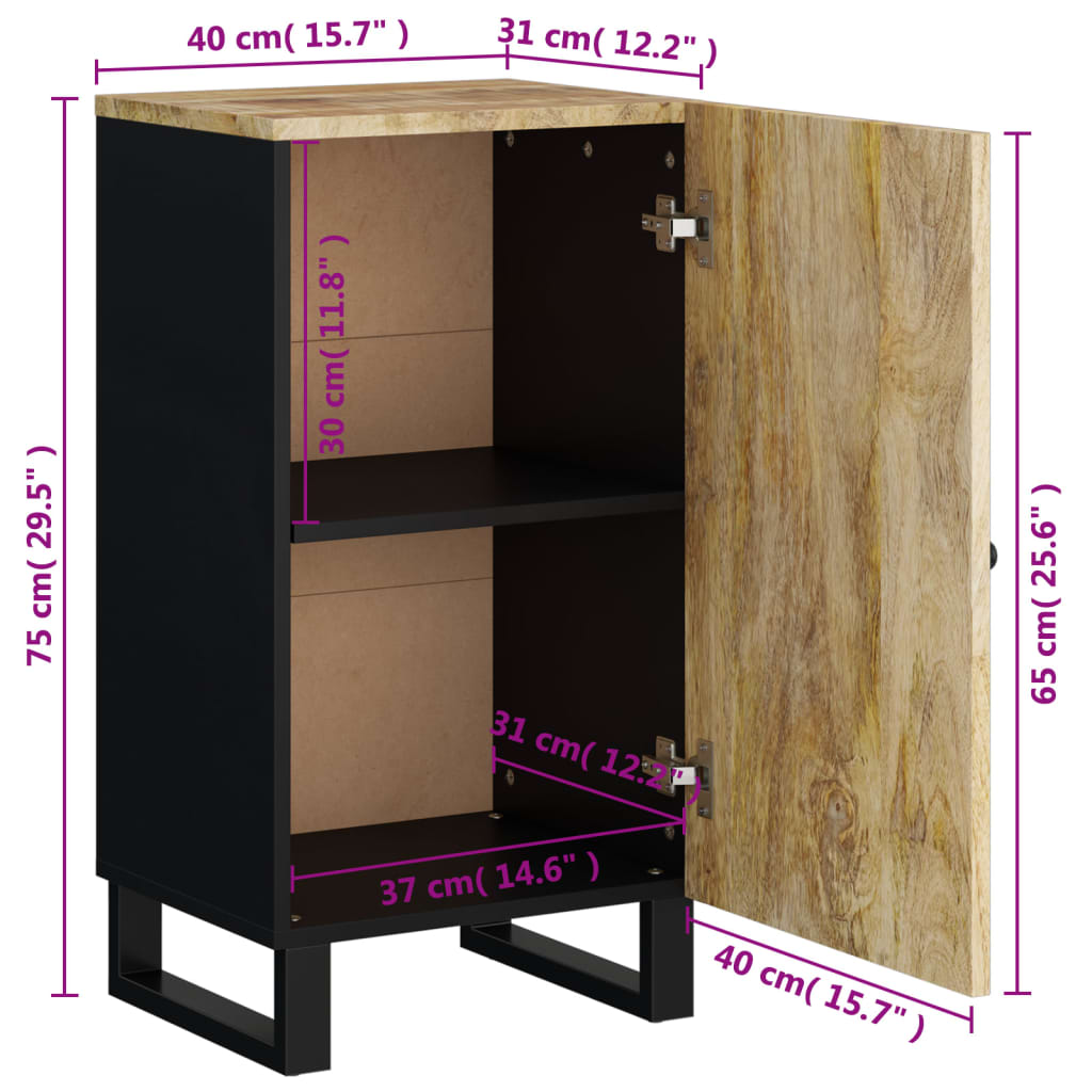 vidaXL Sideboard with Door 40x31x75 cm Solid Wood Mango