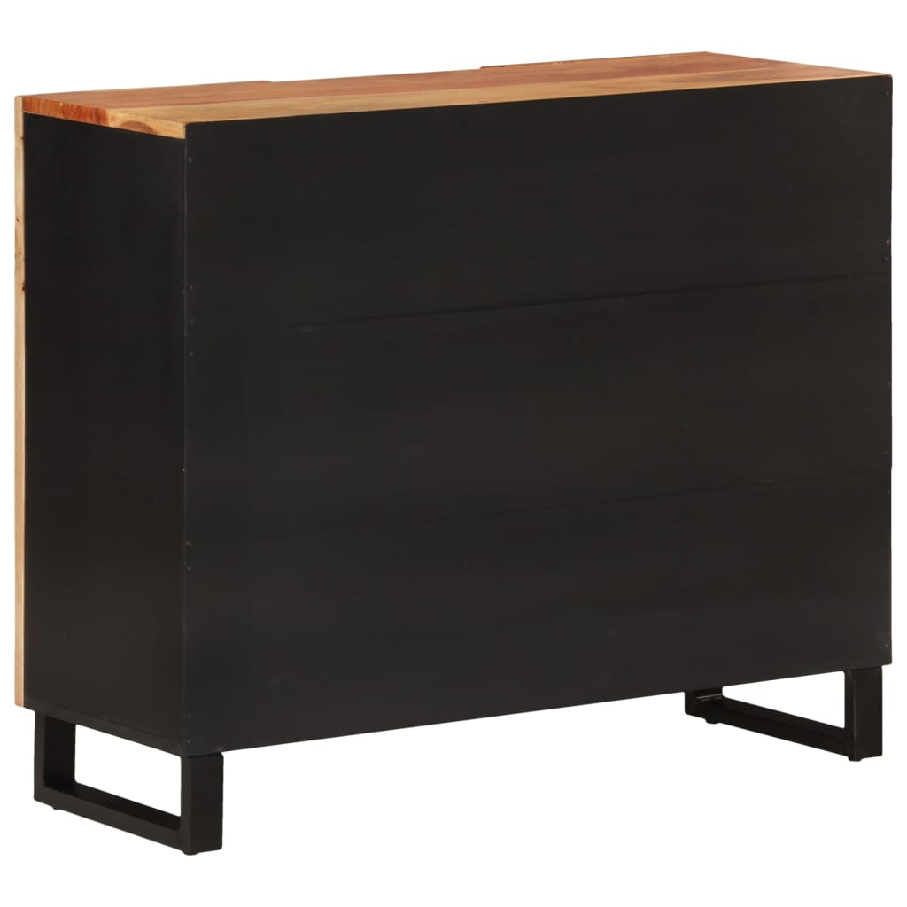 Sideboard with 2 Doors 90x33x75 cm Solid Wood Acacia