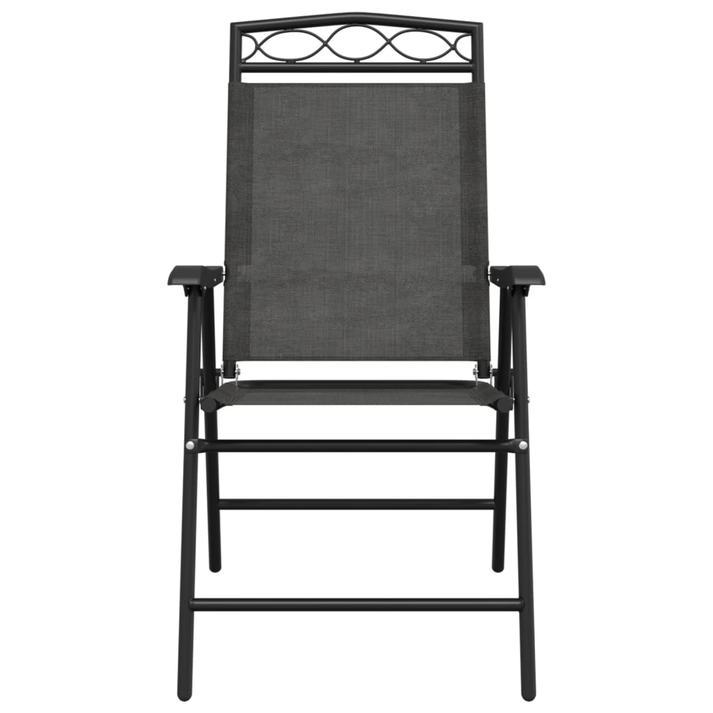 Garden Chair | Set of 4 | Melange Grey | Textilene fabric, Steel