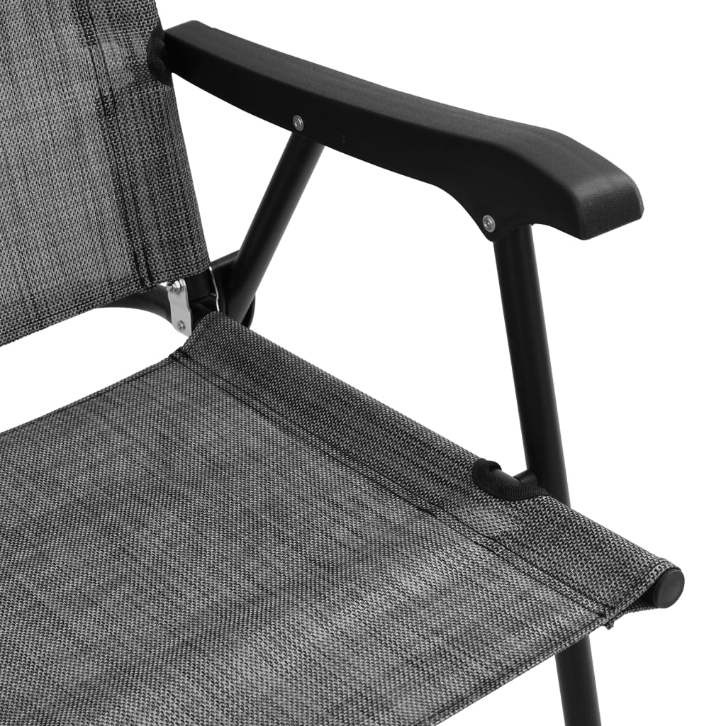 Garden Chair | Set of 8 | Melange Grey | Textilene fabric, Steel