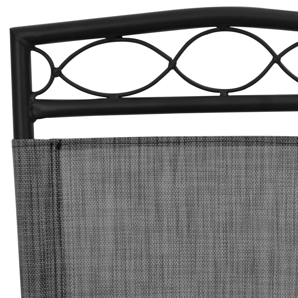 Garden Chair | Set of 8 | Melange Grey | Textilene fabric, Steel