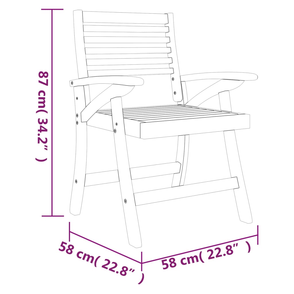 Garden Dining Set | Brown | Solid acacia wood | Medium | Durable