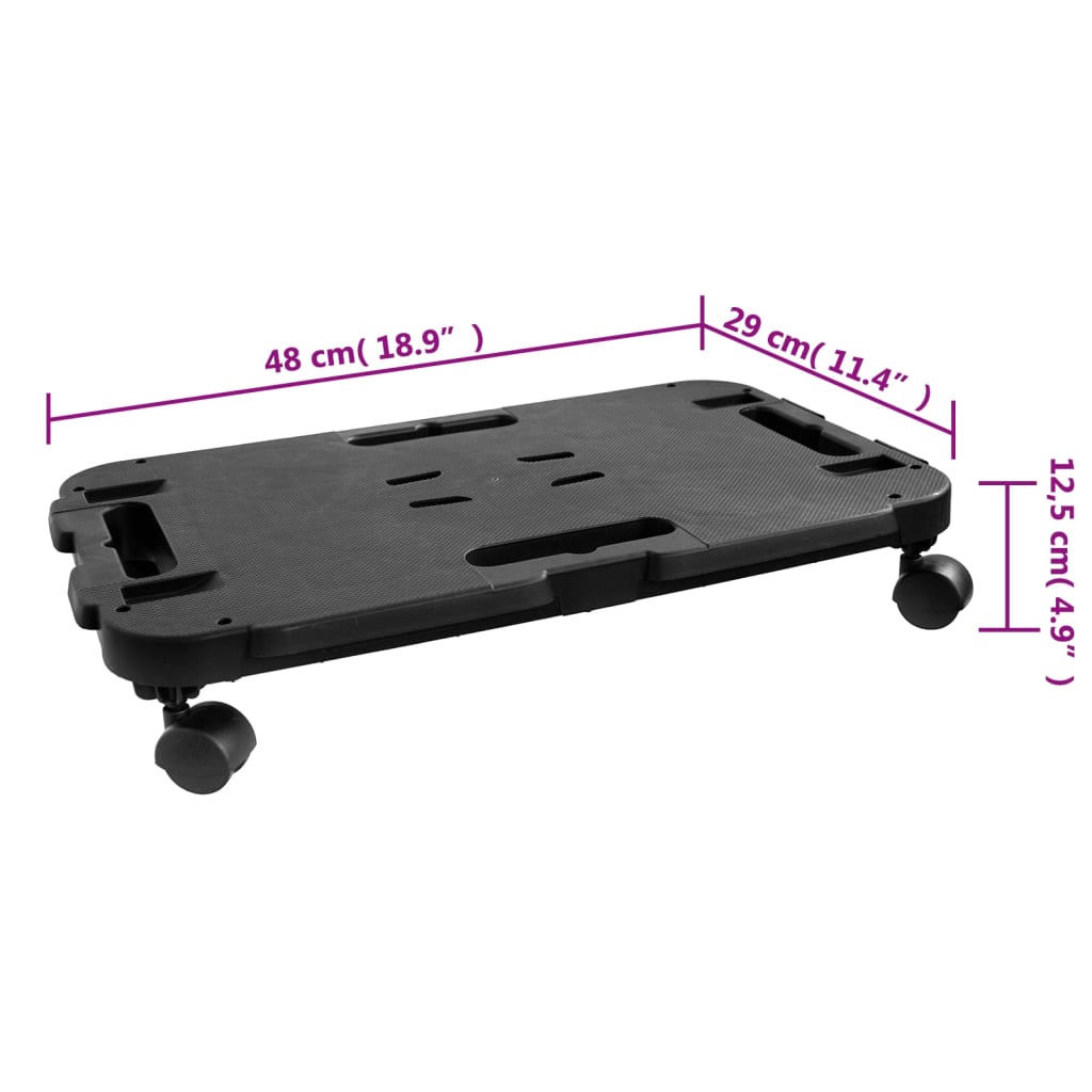 Transport Trolleys 3 pcs Black Polypropylene 200 kg