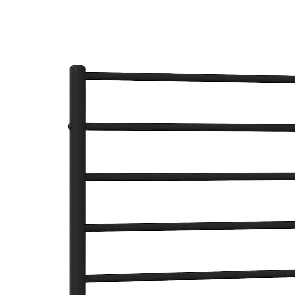 Metal Bed Frame without Mattress with Footboard Black 100x190cm