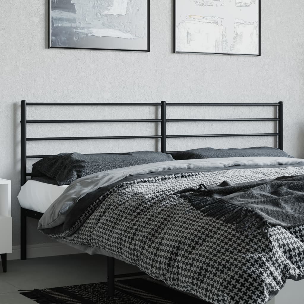 Metal Replace Headboard Black 200 cm