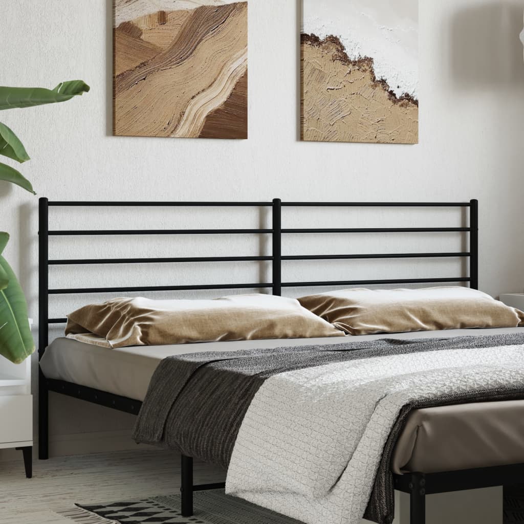 Metal Replace Headboard Black 200 cm