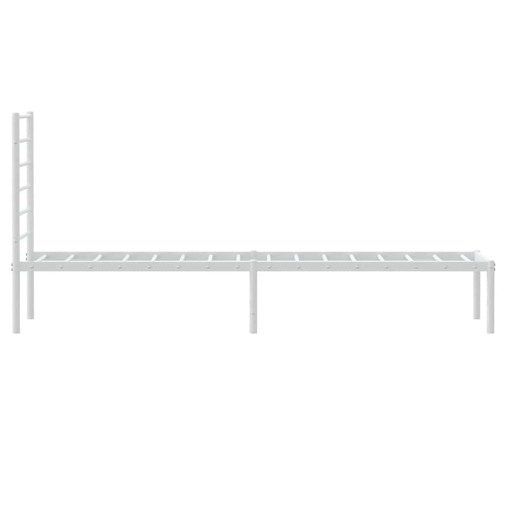 Metal Bed Frame without Mattress with Headboard White 80x200cm