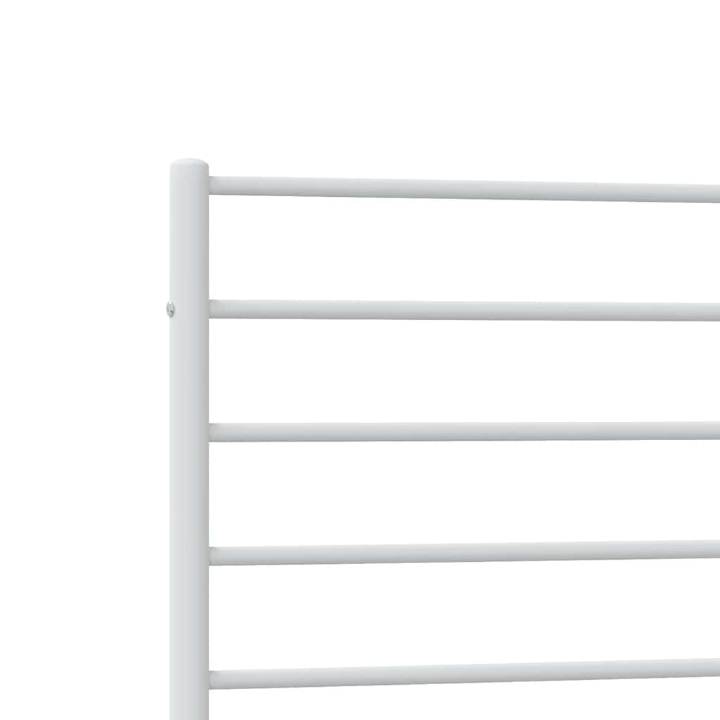 Metal Bed Frame without Mattress with Headboard White 90x190cm