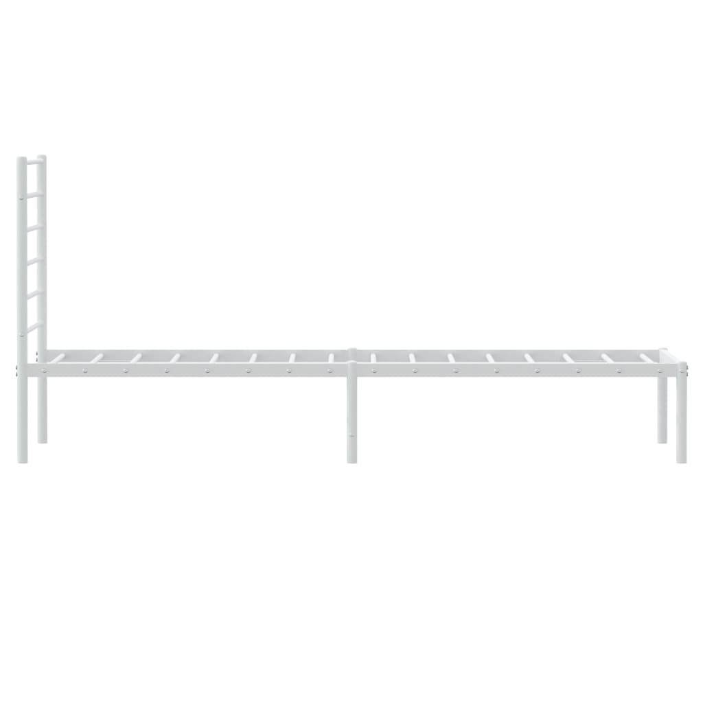 vidaXL Metal Bed Frame without Mattress with Headboard White 100x190cm