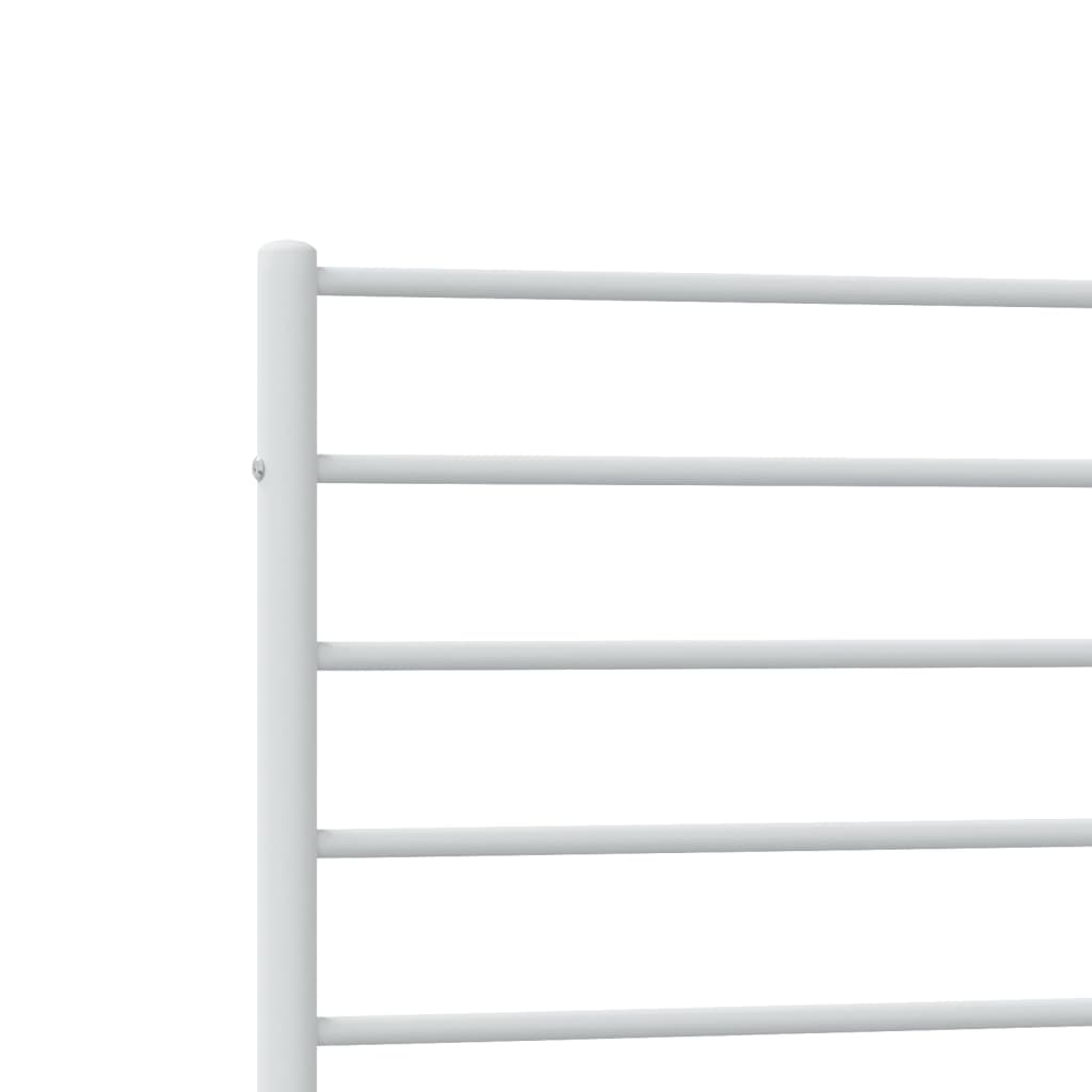 vidaXL Metal Bed Frame without Mattress with Headboard White 100x190cm