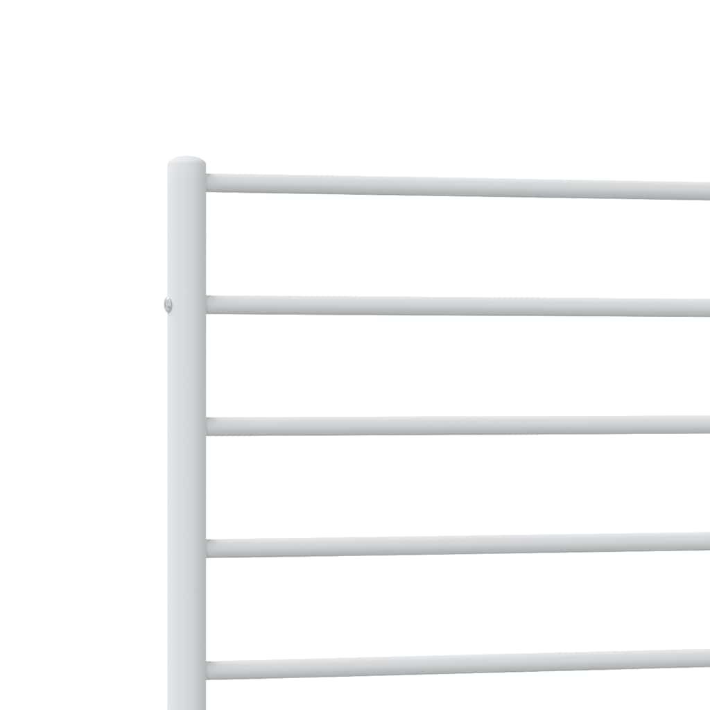 Metal Bed Frame without Mattress with Footboard White 90x190cm