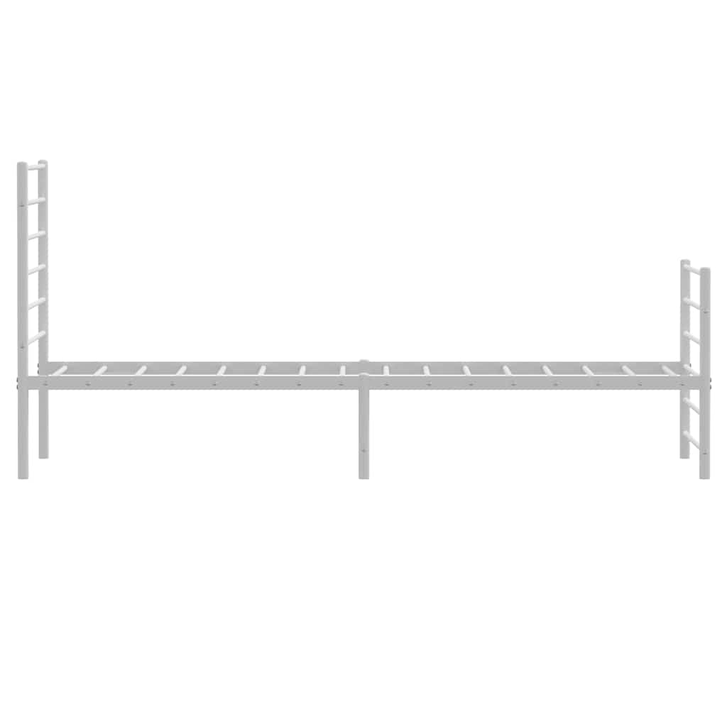 Metal Bed Frame without Mattress with Footboard White 100x190cm