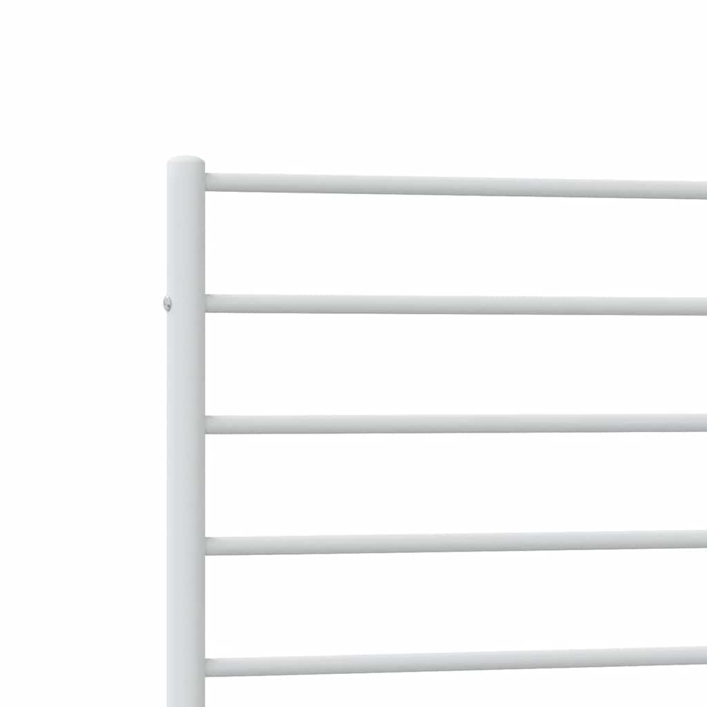 Metal Bed Frame without Mattress with Footboard White 100x190cm