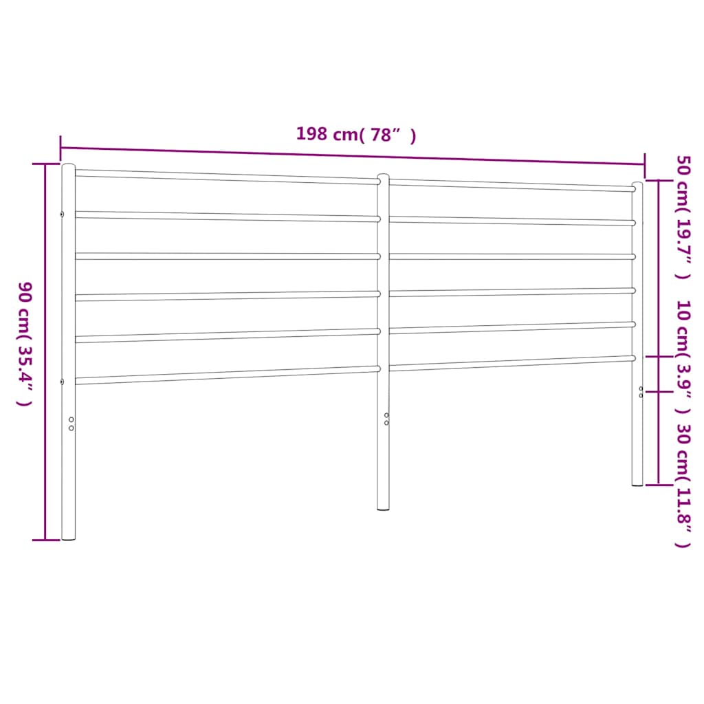 Metal Replace Headboard White 193 cm