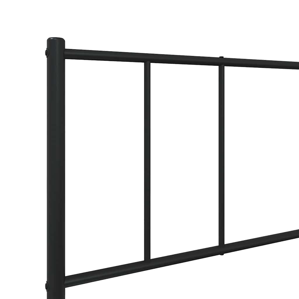 Metal Bed Frame without Mattress with Headboard Black 90x190cm