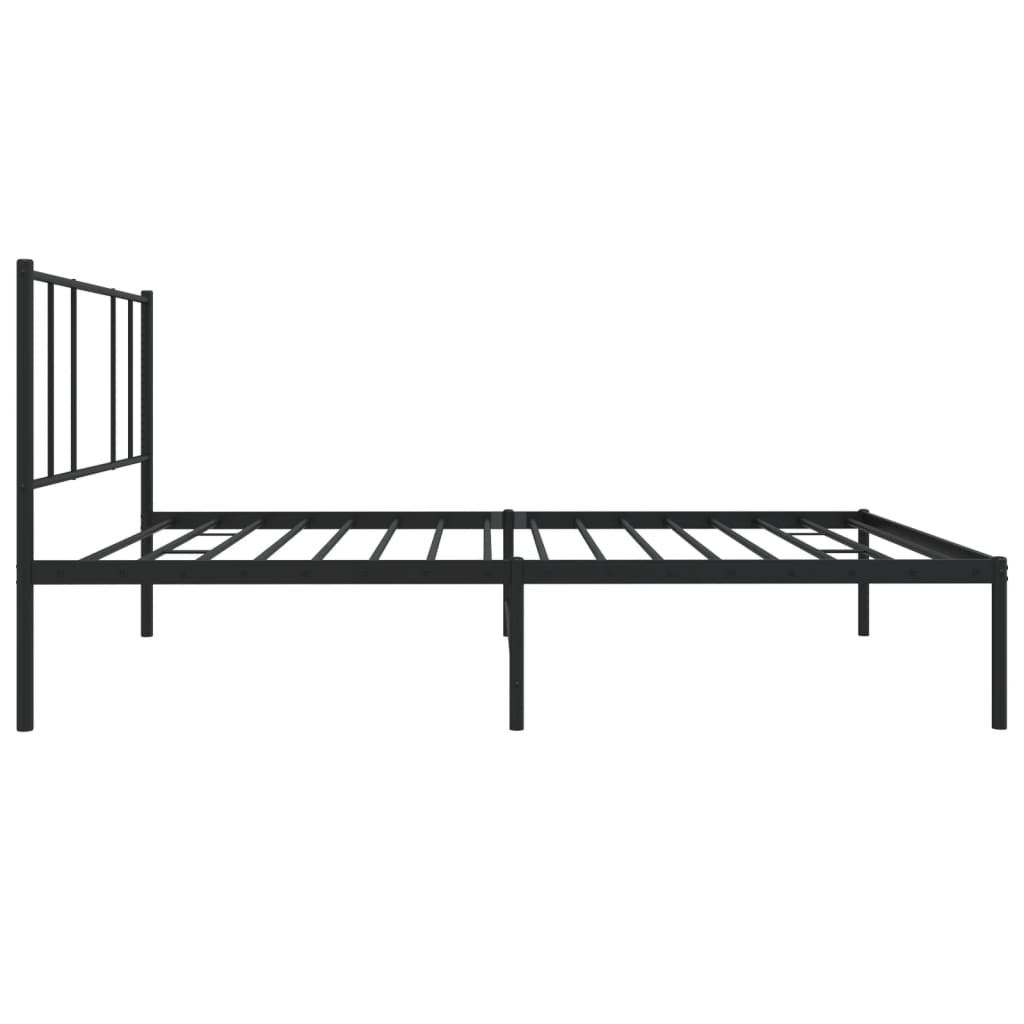 vidaXL Metal Bed Frame without Mattress with Headboard Black 90x200cm