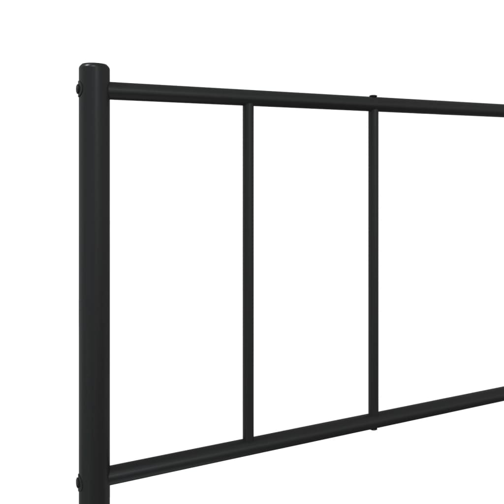 vidaXL Metal Bed Frame without Mattress with Headboard Black 90x200cm