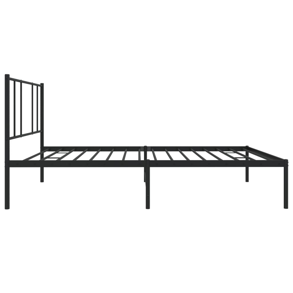 Metal Bed Frame without Mattress with Headboard Black 100x200cm