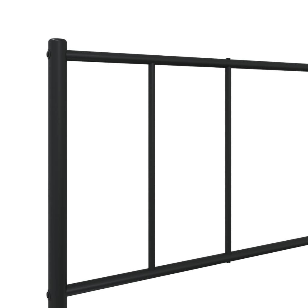 Metal Bed Frame without Mattress with Headboard Black 100x200cm